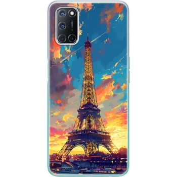 Силиконовый Чехол с Картинкой для OPPO A52 Принт (Париж, Эйфелева Башня) (41581-ysm038)