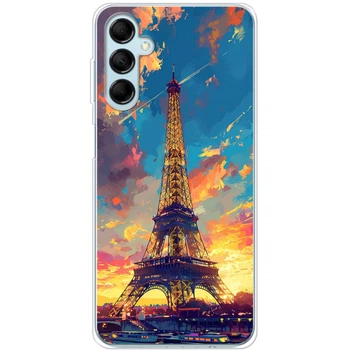 Силиконовый Чехол с Картинкой для Samsung Galaxy M14 5G (M146) Принт (Париж, Эйфелева Башня) (46781-ysm038)