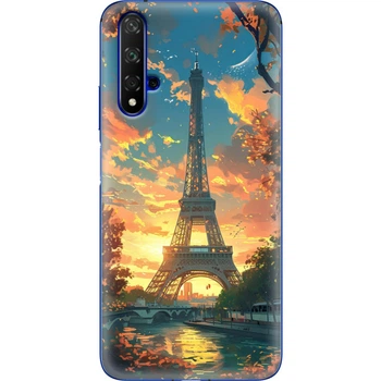 Силиконовый Чехол с Картинкой для Huawei Honor 20 Принт (Париж, Эйфелева Башня) (37632-ysm037)