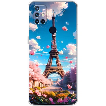 Силиконовый Чехол с Картинкой для OnePlus Nord N10 Принт (Париж, Эйфелева Башня) (43633-ysm035)