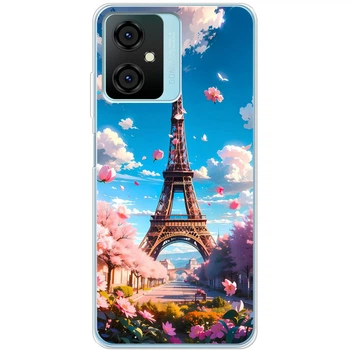 Силиконовый Чехол с Картинкой для Blackview Oscal C70 Принт (Париж, Эйфелева Башня) (50541-ysm035)