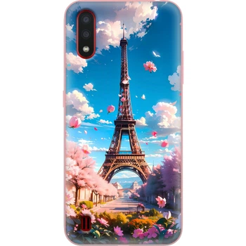 Силиконовый Чехол с Картинкой для Samsung Galaxy A01 (A015) Принт (Париж, Эйфелева Башня) (38839-ysm035)