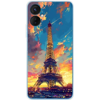 Силиконовый Чехол с Картинкой для Tecno Spark 9 Pro Принт (Париж, Эйфелева Башня) (45288-ysm038)