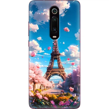 Силиконовый Чехол с Картинкой для Xiaomi Mi9T Pro Принт (Париж, Эйфелева Башня) (037376-ysm035)