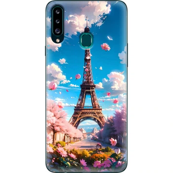 Силиконовый Чехол с Картинкой для Samsung Galaxy A20s (A207) Принт (Париж, Эйфелева Башня) (38125-ysm035)