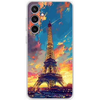 Силиконовый Чехол с Картинкой для Samsung Galaxy S23 FE (S711) Принт (Париж, Эйфелева Башня) (50689-ysm038)