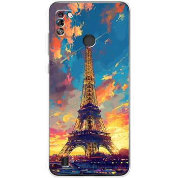 Силиконовый Чехол с Картинкой для Tecno Pop 4 Pro Принт (Париж, Эйфелева Башня) (44240-ysm038)