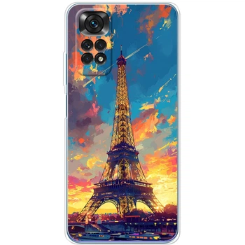 Силиконовый Чехол с Картинкой для Xiaomi Redmi Note 11S Принт (Париж, Эйфелева Башня) (044124-ysm038)