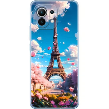 Силиконовый Чехол с Картинкой для Xiaomi Mi 11 Принт (Париж, Эйфелева Башня) (41924-ysm035)