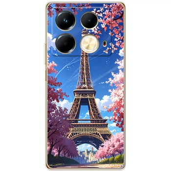 Силиконовый Чехол с Картинкой для Infinix Note 40 4G Принт (Париж, Эйфелева Башня) (57801-ysm036)