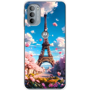 Силиконовый Чехол с Картинкой для Motorola G31 Принт (Париж, Эйфелева Башня) (44890-ysm035)