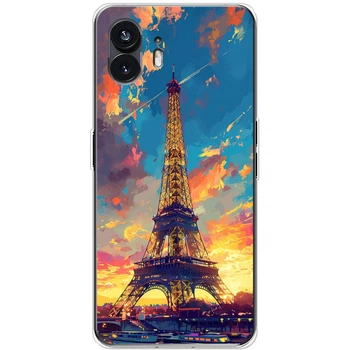 Силиконовый Чехол с Картинкой для Nothing Phone (2) Принт (Париж, Эйфелева Башня) (56038-ysm038)