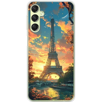 Силиконовый Чехол с Картинкой для Samsung Galaxy A24 (A245) Принт (Париж, Эйфелева Башня) (46603-ysm037)