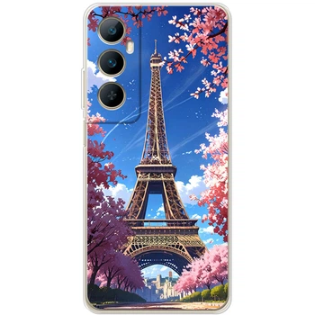 Силиконовый Чехол с Картинкой для Realme C65 Принт (Париж, Эйфелева Башня) (57960-ysm036)