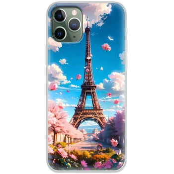 Силиконовый Чехол с Картинкой для iPhone 11 Pro Принт (Париж, Эйфелева Башня) (38189-ysm035)