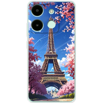 Силиконовый Чехол с Картинкой для Infinix Smart 7 Принт (Париж, Эйфелева Башня) (48036-ysm036)