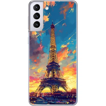 Силиконовый Чехол с Картинкой для Samsung Galaxy S21 Plus (G996) Принт (Париж, Эйфелева Башня) (41718-ysm038)