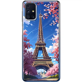 Силиконовый Чехол с Картинкой для Samsung Galaxy M31s (M317) Принт (Париж, Эйфелева Башня) (40942-ysm036)