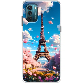 Силиконовый Чехол с Картинкой для Nokia G11 Принт (Париж, Эйфелева Башня) (44296-ysm035)