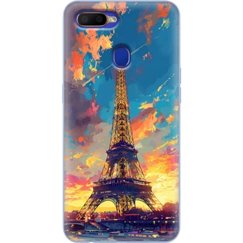 Силиконовый Чехол с Картинкой для OPPO A12 Принт (Париж, Эйфелева Башня) (42728-ysm038)