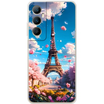 Силиконовый Чехол с Картинкой для Realme C65 Принт (Париж, Эйфелева Башня) (57960-ysm035)