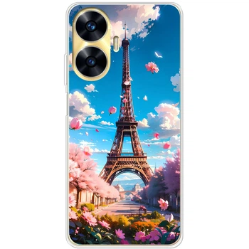 Силиконовый Чехол с Картинкой для Realme C55 Принт (Париж, Эйфелева Башня) (47679-ysm035)