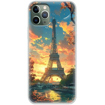 Силиконовый Чехол с Картинкой для iPhone 11 Pro Принт (Париж, Эйфелева Башня) (38189-ysm037)