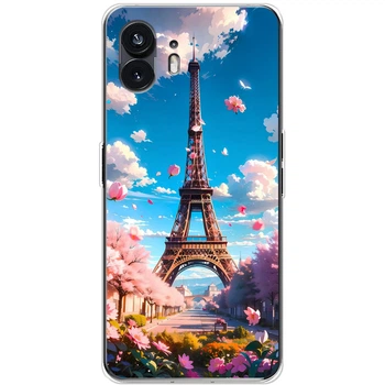 Силиконовый Чехол с Картинкой для Nothing Phone (2) Принт (Париж, Эйфелева Башня) (56038-ysm035)