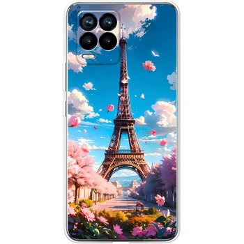 Силиконовый Чехол с Картинкой для Realme 8 Принт (Париж, Эйфелева Башня) (43981-ysm035)