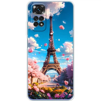 Силиконовый Чехол с Картинкой для Xiaomi Redmi Note 11 Принт (Париж, Эйфелева Башня) (44124-ysm035)