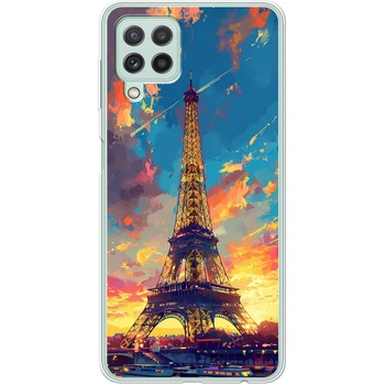 Силиконовый Чехол с Картинкой для Samsung Galaxy A22 4G (A225) Принт (Париж, Эйфелева Башня) (42748-ysm038)