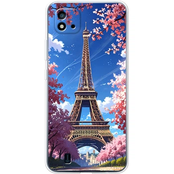 Силиконовый Чехол с Картинкой для Realme C11 2021 Принт (Париж, Эйфелева Башня) (44022-ysm036)