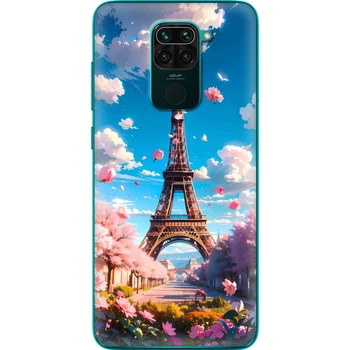 Силиконовый Чехол с Картинкой для Xiaomi Redmi 10X Принт (Париж, Эйфелева Башня) (40366-ysm035)
