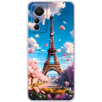 Силиконовый Чехол с Картинкой для Xiaomi 12 Lite Принт (Париж, Эйфелева Башня) (44665-ysm035)