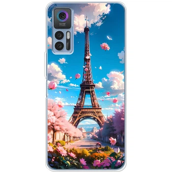 Силиконовый Чехол с Картинкой для TCL 30 Принт (Париж, Эйфелева Башня) (56082-ysm035)
