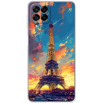 Силиконовый Чехол с Картинкой для Samsung Galaxy M53 5G (M536) Принт (Париж, Эйфелева Башня) (44473-ysm038)