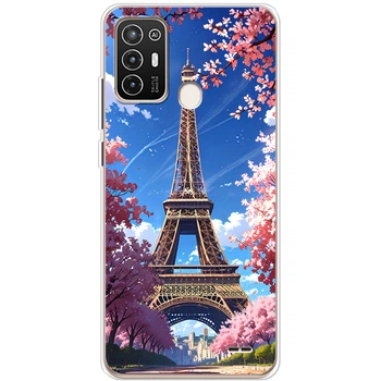 Силиконовый Чехол с Картинкой для ZTE Blade A52 Принт (Париж, Эйфелева Башня) (45321-ysm036)