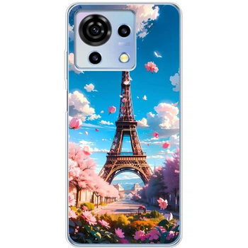 Силиконовый Чехол с Картинкой для ZTE Blade V50 Vita Принт (Париж, Эйфелева Башня) (51086-ysm035)