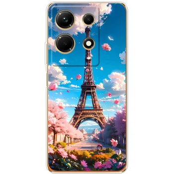 Силиконовый Чехол с Картинкой для Infinix Note 30 4G Принт (Париж, Эйфелева Башня) (55316-ysm035)