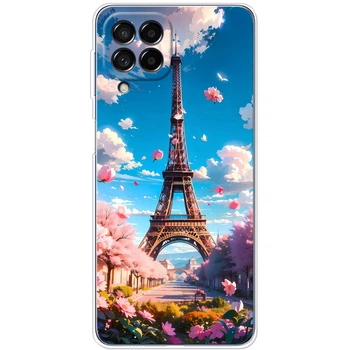 Силиконовый Чехол с Картинкой для Samsung Galaxy M53 5G (M536) Принт (Париж, Эйфелева Башня) (44473-ysm035)