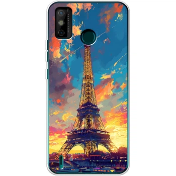 Силиконовый Чехол с Картинкой для Tecno Spark 6 Go Принт (Париж, Эйфелева Башня) (43280-ysm038)