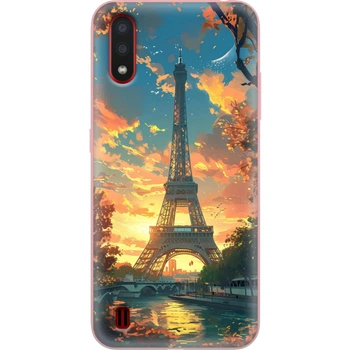 Силиконовый Чехол с Картинкой для Samsung Galaxy A01 (A015) Принт (Париж, Эйфелева Башня) (38839-ysm037)