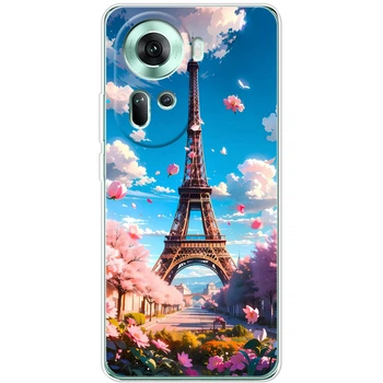 Силиконовый Чехол с Картинкой для OPPO Reno 11 5G Принт (Париж, Эйфелева Башня) (55882-ysm035)