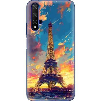 Силиконовый Чехол с Картинкой для Huawei Honor 20 Принт (Париж, Эйфелева Башня) (37632-ysm038)