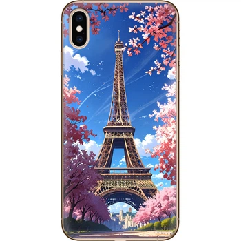 Силиконовый Чехол с Картинкой для iPhone XS Max Принт (Париж, Эйфелева Башня) (35321-ysm036)