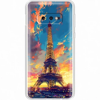 Силиконовый Чехол с Картинкой для Samsung Galaxy S10E (G970) Принт (Париж, Эйфелева Башня) (35855-ysm038)