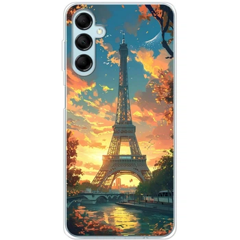 Силиконовый Чехол с Картинкой для Samsung Galaxy M14 5G (M146) Принт (Париж, Эйфелева Башня) (46781-ysm037)