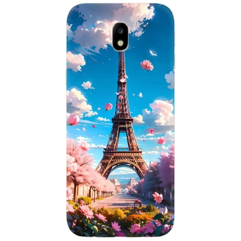 Силиконовый Чехол с Картинкой для Samsung Galaxy J7 2017 (J730) Принт (Париж, Эйфелева Башня) (30576-ysm035)