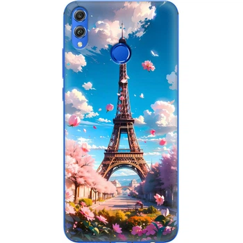 Силиконовый Чехол с Картинкой для Huawei Honor 8x Принт (Париж, Эйфелева Башня) (35419-ysm035)
