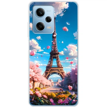 Силиконовый Чехол с Картинкой для Xiaomi Redmi Note 12 Pro Plus 5G Принт (Париж, Эйфелева Башня) (46005-ysm035)